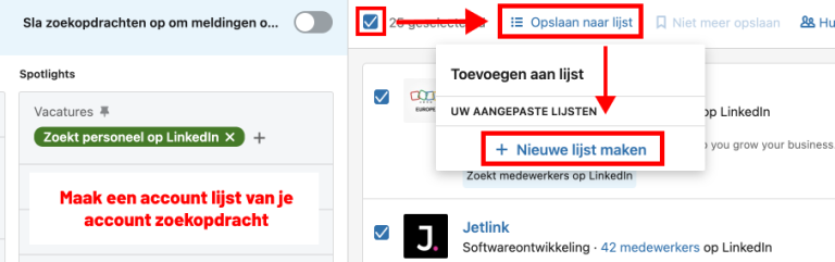 Accountlijst maken LinkedIn Outreach